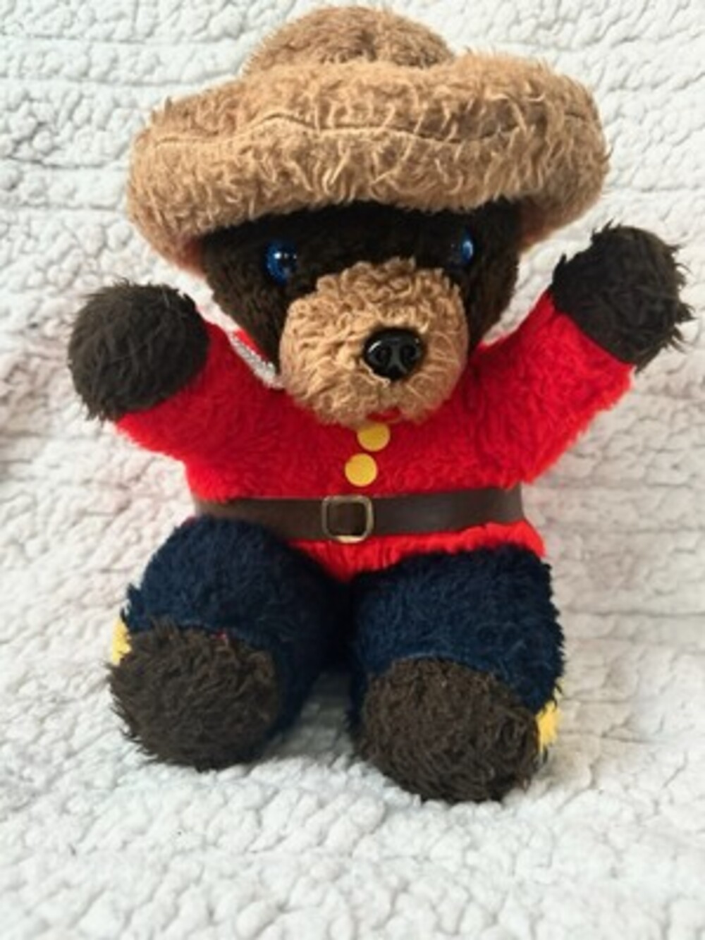 Vintage RCMP Canadian Mountie Bear Plush Vintage 15 Mara plush Blue Eyes